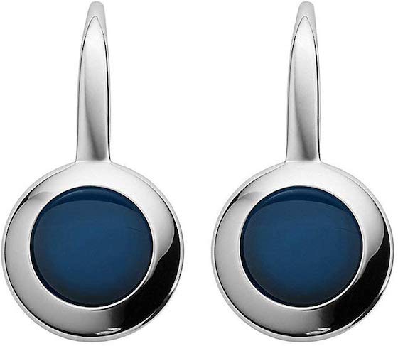 Boucles d'oreilles pendantes Skagen bleues et acier inoxydable SKJ1195040