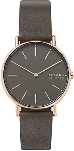 Montre Skagen en cuir gris/marron pour femme SKW2794