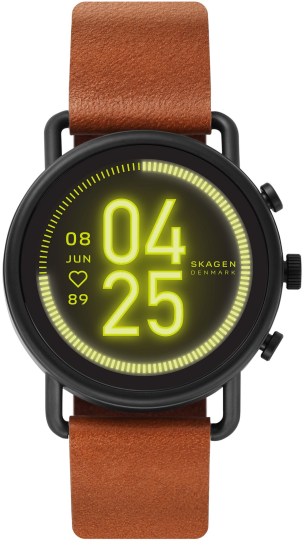 Montre connectée Skagen pour Homme Falster 3 avec bracelet en cuir marron