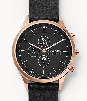 Smartwatch Montre connectée Skagen cuir noir - Android Wear OS - SKT3102