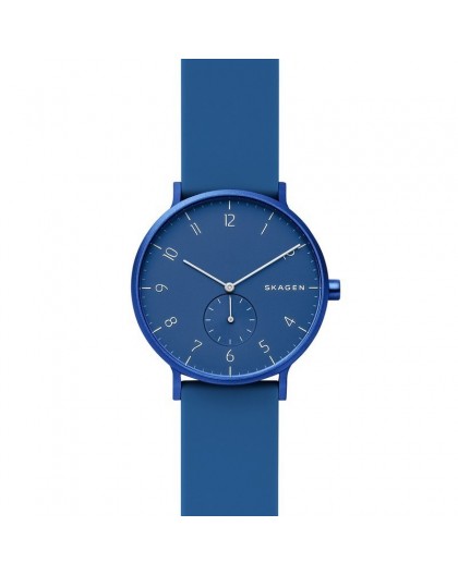 Montre Aaren Kulor Skagen skw6508 pour homme, bracelet en silicone bleu foncé