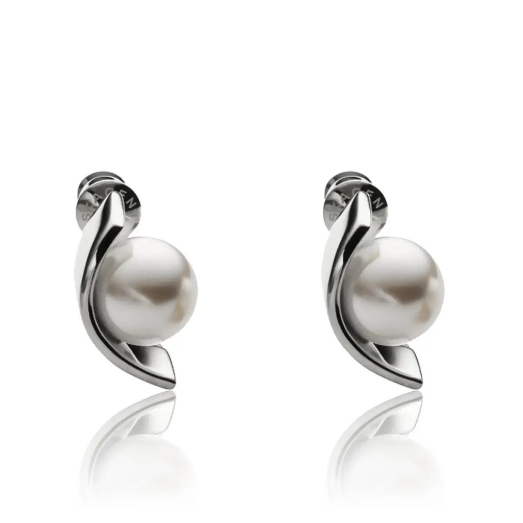 Boucles d'oreilles clous Skagen SKJ0736040 perles et acier inoxydables