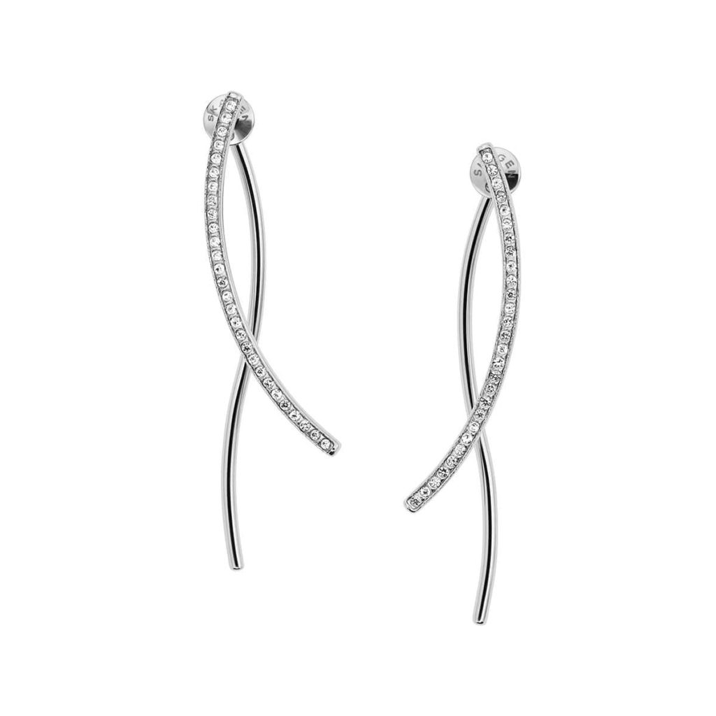 Boucles d'oreilles pendantes en acier inoxydable avec cristaux Skagen SKJ1143040