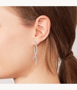 Boucles d'oreilles pendantes en acier inoxydable avec cristaux Skagen SKJ1143040