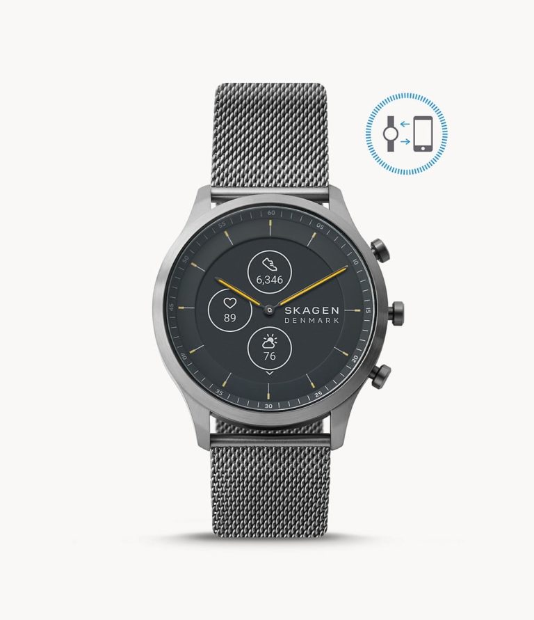 Montre connectée Skagen Hybrid Smartwatch HR Jorn 42mm en maille milanaise argentée SKT3002