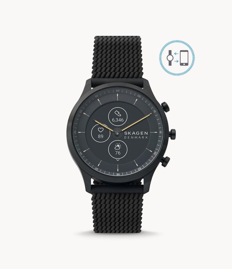 Montre connectée Skagen Hybrid Smartwatch HR Jorn 42mm en silicone noir SKT3001