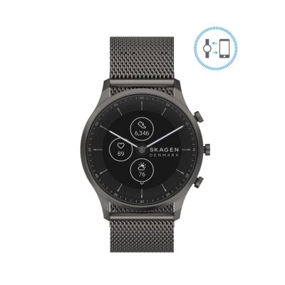 Montre connectée Skagen Jorn 42mm Gen 6 Hybrid Smartwatch en maille milanaise gris charbon SKT3200