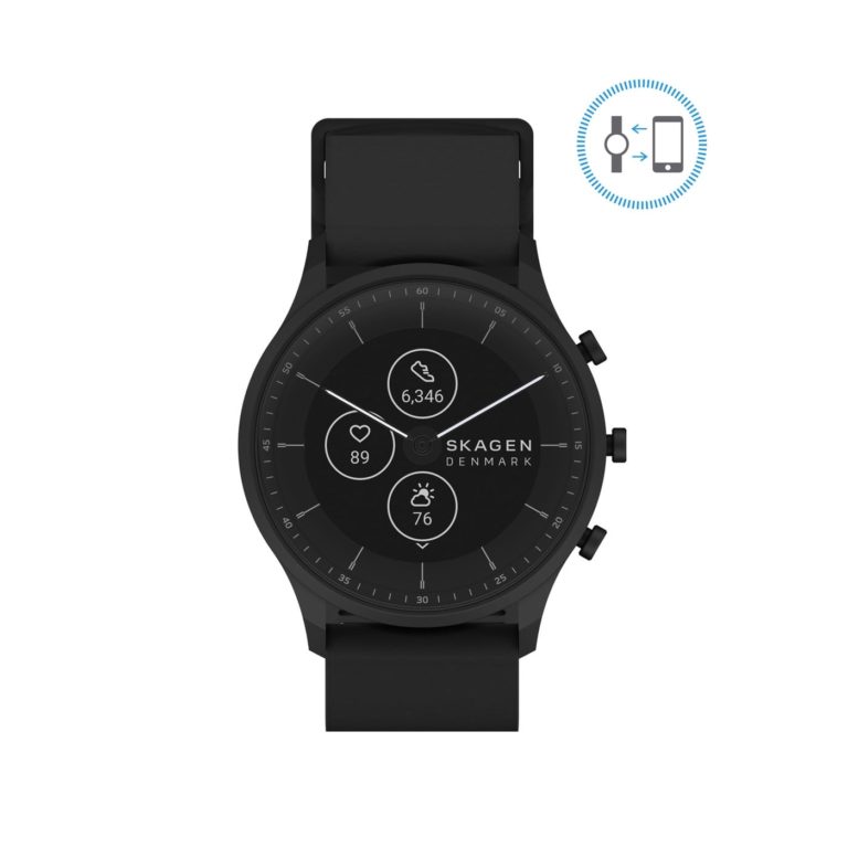 Montre connectée Skagen Jorn 42mm Gen 6 Hybrid Smartwatch en silicone noir SKT3202