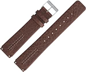 Bracelet interchangeable de montre Skagen en cuir marron 18mm avec couture B07QTY6KWC